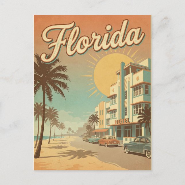 retro vintage Florida Postcard (Front)