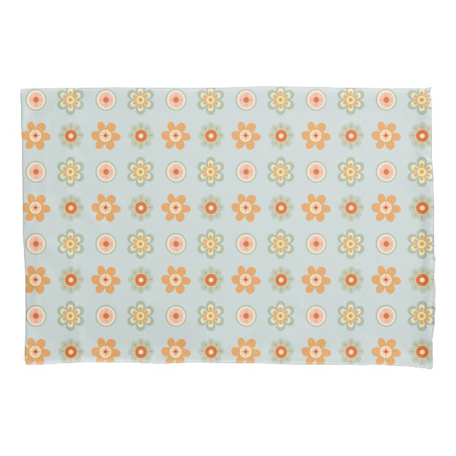 Retro Vintage Flower Pattern Floral Daisy  Pillowcase (Front)