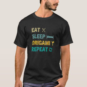 Retro Vintage For Origami Eat Sleep Origami Repea T-Shirt