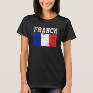 Retro Vintage France Flag French Roots T-Shirt