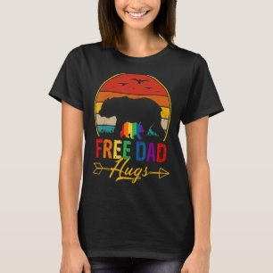 Retro Vintage Free Dad Hug Bear Lgbtq Gay Pride Mo T-Shirt