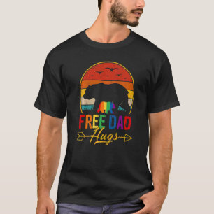 Retro Vintage Free Dad Hug Bear Lgbtq Gay Pride Mo T-Shirt