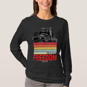 Retro Vintage Freedom Convoy 2022 Canadian Trucker T-Shirt