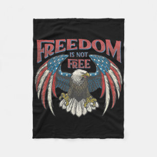 Retro Vintage Freedom Is Not Free Eagle Usa Flag 4 Fleece Blanket