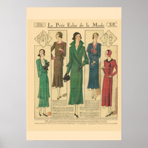 Retro vintage French Fashion 1931 Poster
