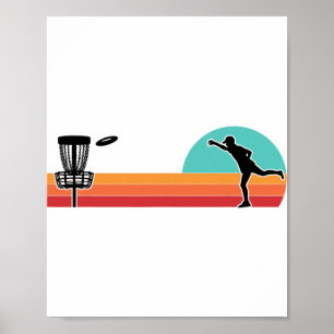 Retro Vintage Frisbee Golf Player Disc Golf Poster