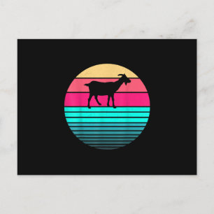 Retro Vintage Funny Animal Lover Goat Farmer Announcement Postcard