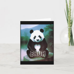 Retro Vintage Funny Bruh Panda Slang Meme Animal L Card