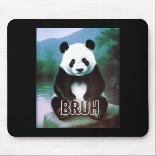 Retro Vintage Funny Bruh Panda Slang Meme Animal L Mouse Pad