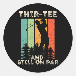 Retro Vintage Funny Golfer Gifts - 30th Birthday G Classic Round Sticker