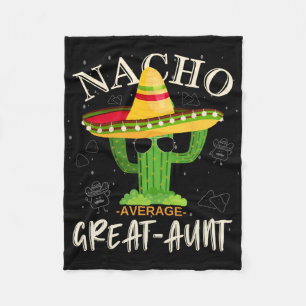 Retro Vintage Funny Nacho Average Great-aunt Famil Fleece Blanket