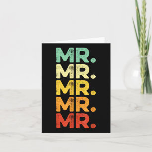 Retro Vintage Future Mr Groom Fiancé Engagement Ba Card