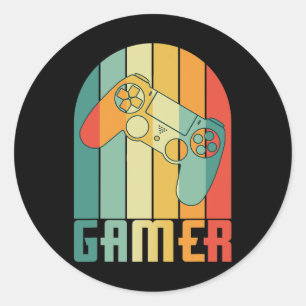 Retro Vintage Gamer Video Game Lover Funny Retro G Classic Round Sticker