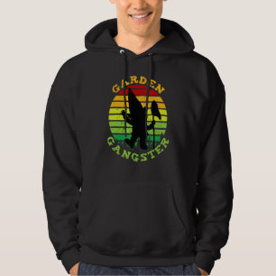 Retro Vintage Gardening Gangster Garden Gnome Hoodie