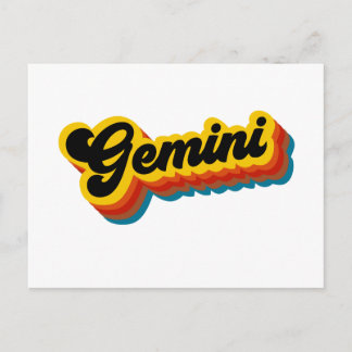 Retro Vintage Gemini Postcard