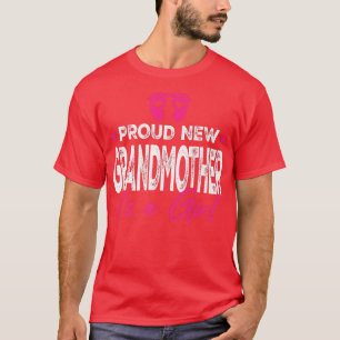 Retro Vintage Gender Reveal Proud New Grandmother T-Shirt