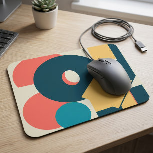 Retro vintage geometric risograph, risoprint mouse pad