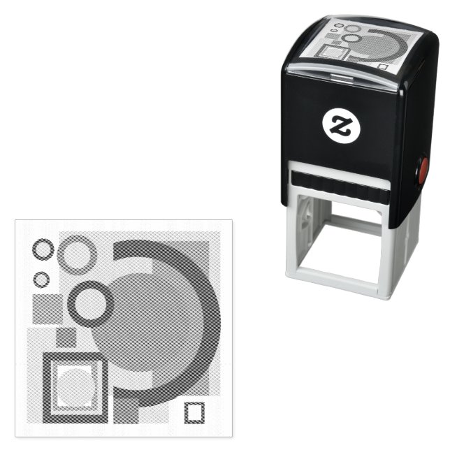 Retro vintage geometric risograph, risoprint  self-inking stamp (In Situ)