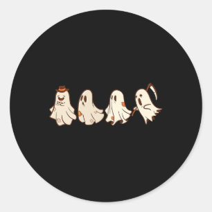 Retro Vintage Ghost Halloween Boo Trick Or Treat S Classic Round Sticker