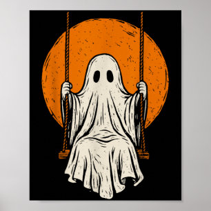 Retro Vintage Ghost Swing Halloween Costume Men Wo Poster