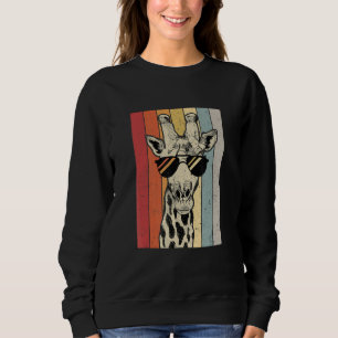 Retro Vintage Giraffe Sunglasses Animal Sweatshirt