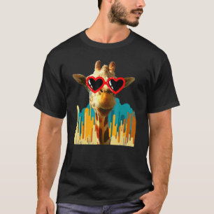 Retro Vintage Giraffe Sunglasses for Animal T-Shirt