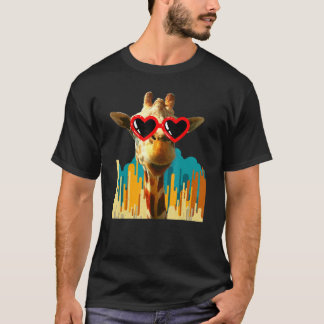 Retro Vintage Giraffe Sunglasses for Animal T-Shirt