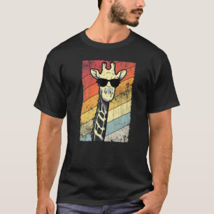 Retro Vintage Giraffe Sunglasses Funny Animal T-Shirt