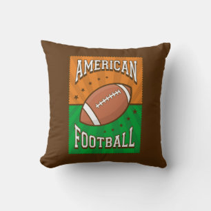 Retro Vintage Gold Green American Football Cushion