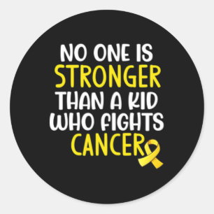 Retro Vintage Gold Ribbon Childhood Cancer Awarene Classic Round Sticker