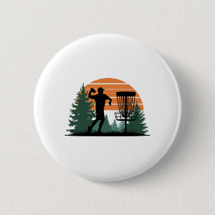 Retro Vintage Golf Disc Playing 6 Cm Round Badge
