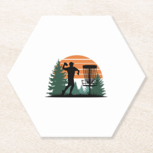 Retro Vintage Golf Disc Playing Paper Coaster