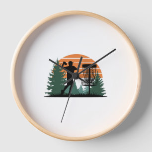 Retro Vintage Golf Disk Playing Clock