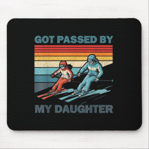 Retro vintage got passed by daughter funny skiing mouse pad