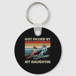 Retro Vintage Got Ped By My Daughter Funny Skiing Key Ring