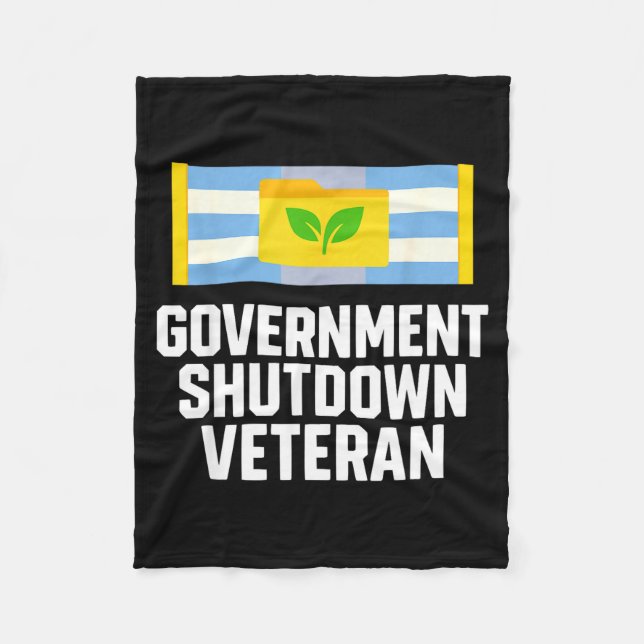 Retro Vintage Government Shutdown Veteran  Fleece Blanket (Front)