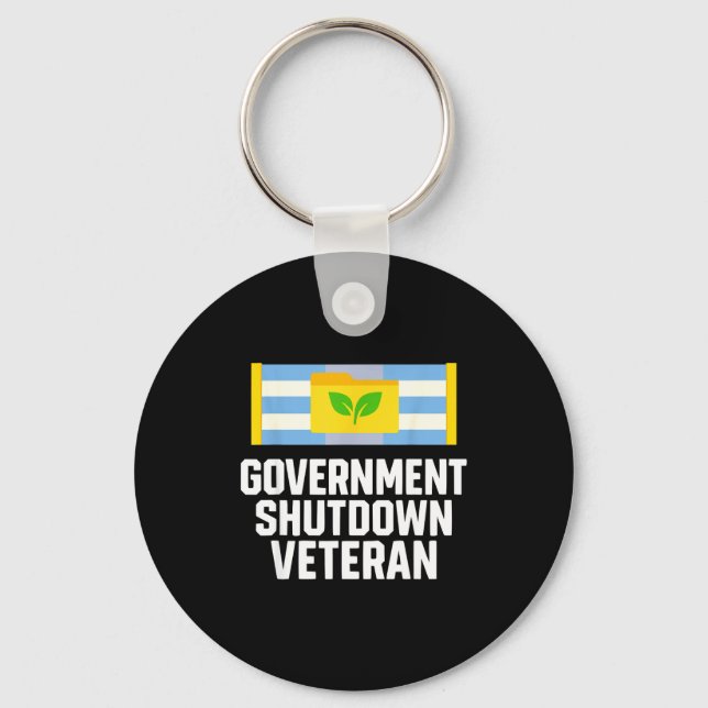 Retro Vintage Government Shutdown Veteran  Key Ring (Front)