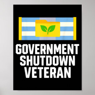 Retro Vintage Government Shutdown Veteran  Poster