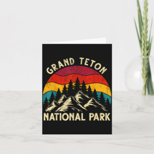 Retro vintage graphic grand teton national park card