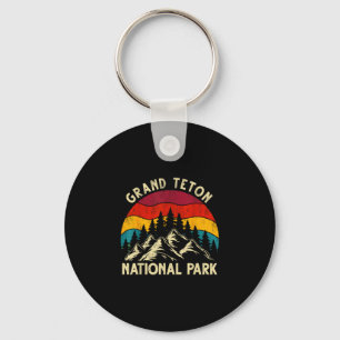 Retro vintage graphic grand teton national park key ring