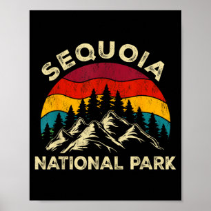 Retro vintage graphic sequoia national park poster