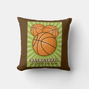 Retro Vintage Green  Basketball  Cushion