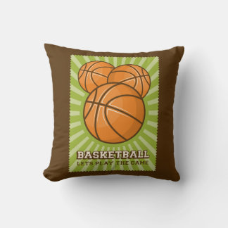 Retro Vintage Green Basketball Cushion
