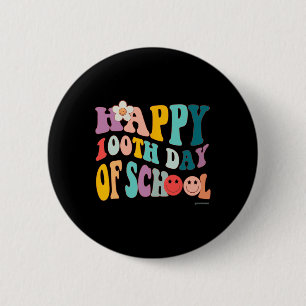 Retro Vintage Groovy 100 Days of School For Teache 6 Cm Round Badge