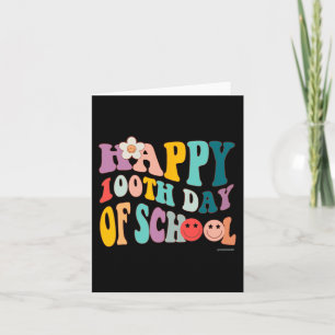 Retro Vintage Groovy 100 Days of School For Teache Card