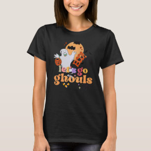 Retro Vintage Groovy Let's Go Ghouls Halloween Gho T-Shirt