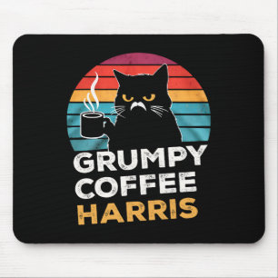 Retro Vintage Grumpy Coffee Harris Mouse Pad