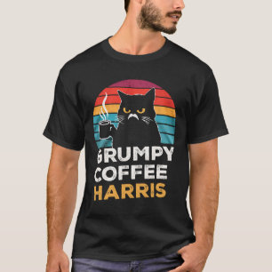Retro Vintage Grumpy Coffee Harris  T-Shirt