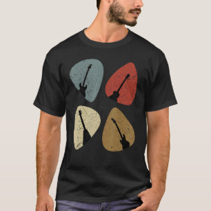 Retro Vintage Guitar Pick Player Guitarist Bassist T-Shirt