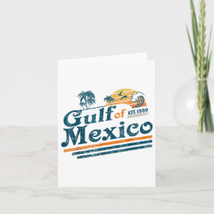 Retro Vintage Gulf Of Mexico 1550 American Flag Gu Card